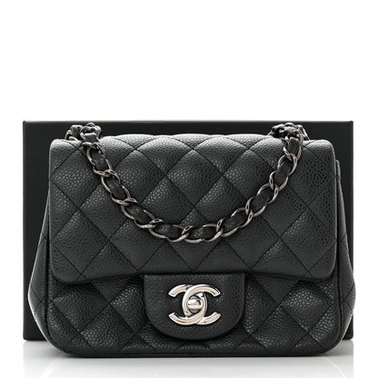 Chanel Caviar Quilted Mini Square Flap Dark Charcoal 10 of 10