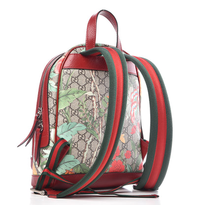 Gucci GG Supreme Monogram Tian Web Small Day Backpack Beige Multicolor Red 4 of 11