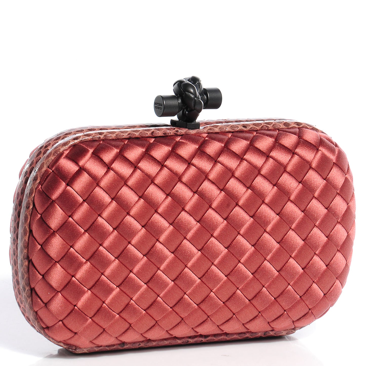 Satin Intreccio Impero Ayers Knot Clutch Magma