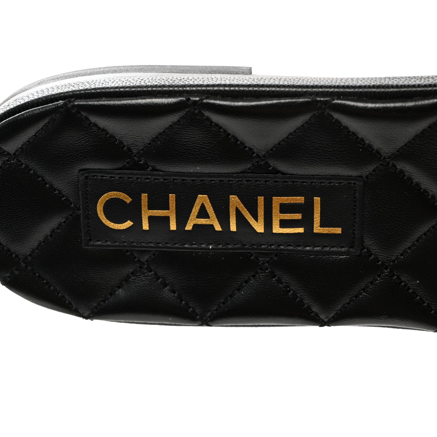 Chanel Shiny Goatskin Quilted CC Mules Sandals 40.5 Black 6 of 8
