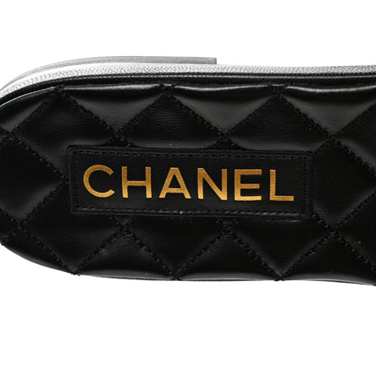Chanel Shiny Goatskin Quilted CC Mules Sandals 40.5 Black 6 of 8