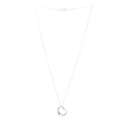 Tiffany Sterling Silver 16mm Elsa Peretti Open Heart Pendant Necklace 3 of 5