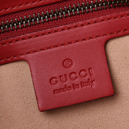 Gucci Calfskin Matelasse Small GG Marmont Shoulder Bag Hibiscus Red 5 of 12