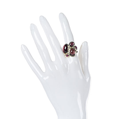 David Yurman 18K Yellow Gold Tourmaline Ruby Garnet Diamond Mosaic Ring 53 6.25 2 of 6