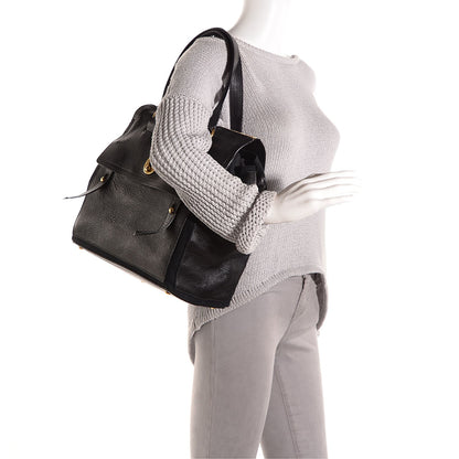 Saint Laurent Calfskin Medium Travel Muse Two Tote Black 2 of 9