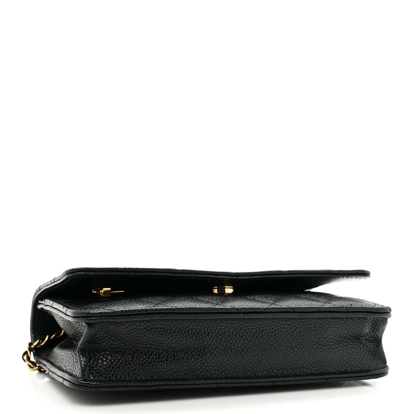 Caviar Quilted Wallet on Chain WOC Black