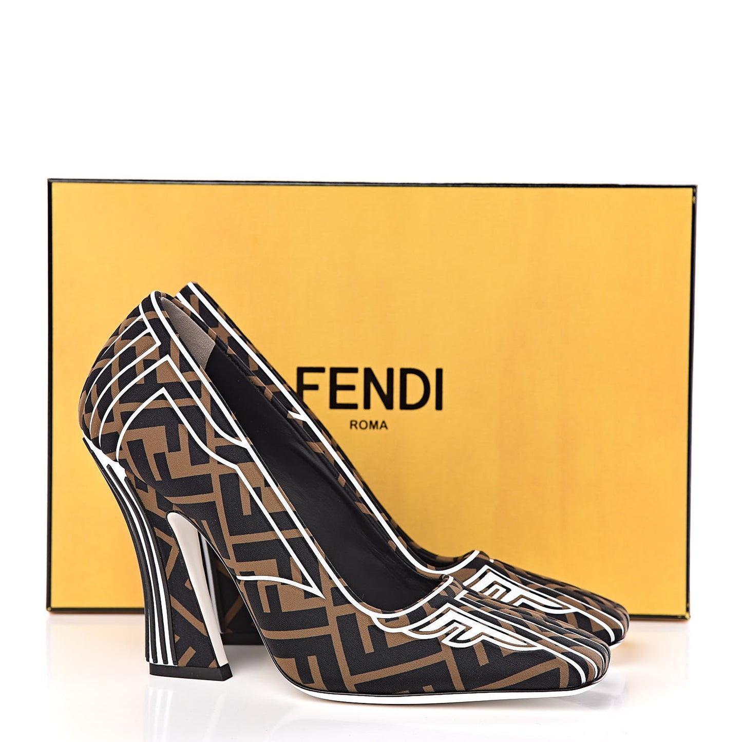 Lycra Film FF FFreedom Decollete Pumps 38 Tobacco Moro White