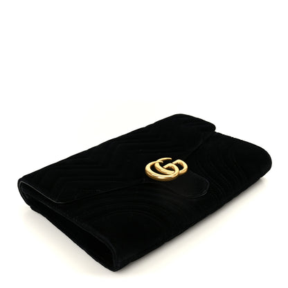 Gucci Velvet Matelasse GG Marmont Clutch Black 4 of 8