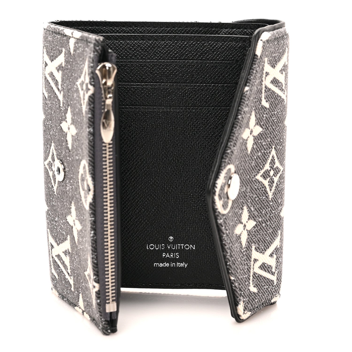 Louis Vuitton Denim Monogram Jacquard Victorine Wallet Grey 5 of 6