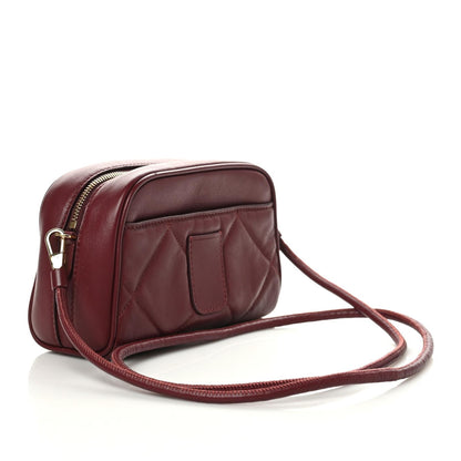 Burberry Lambskin Quilted Camera Bag Burgundy Red 3 of 8