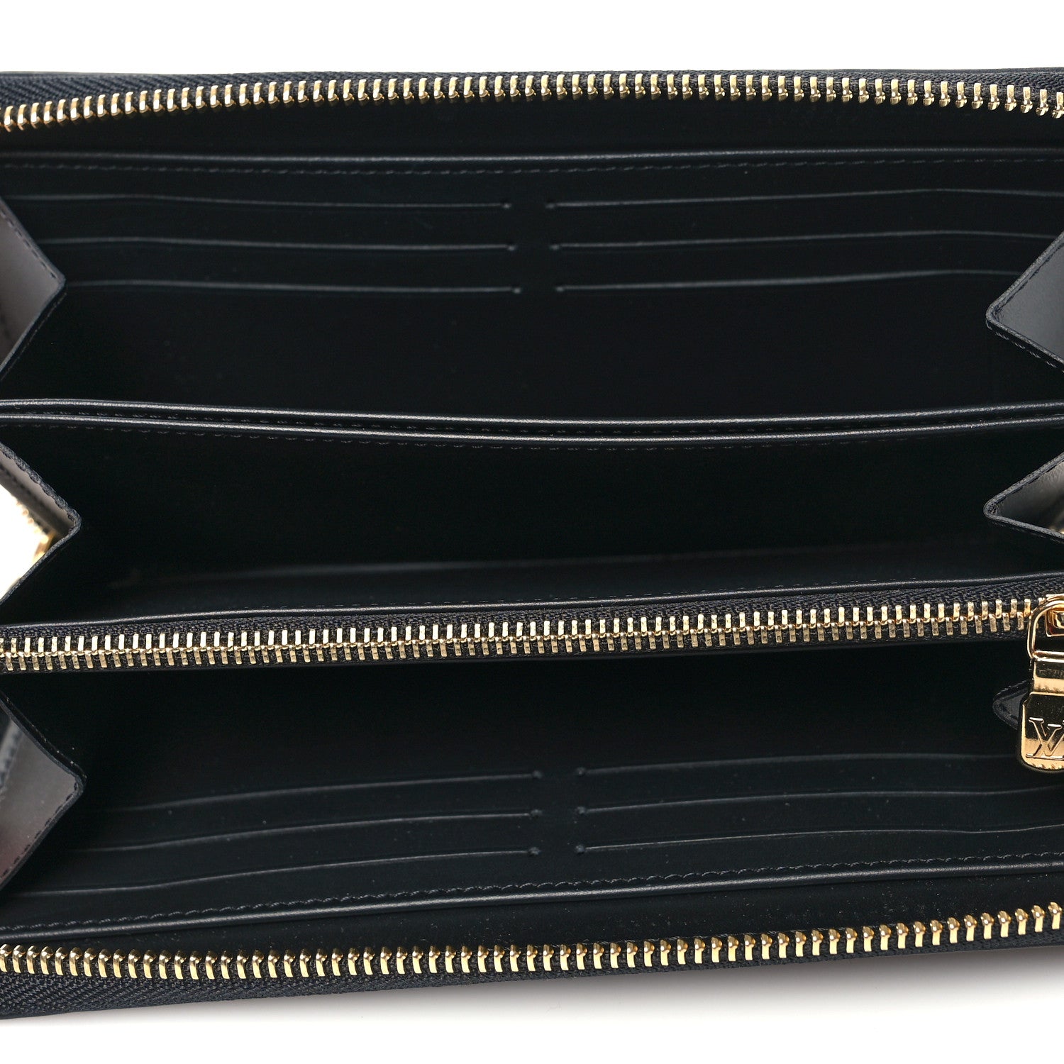 Louis Vuitton Calfskin Nanogram Embossed Zippy Wallet Black 5 of 7