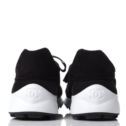 Chanel Suede Goatskin CC Sneakers 39.5 Black 6 of 11