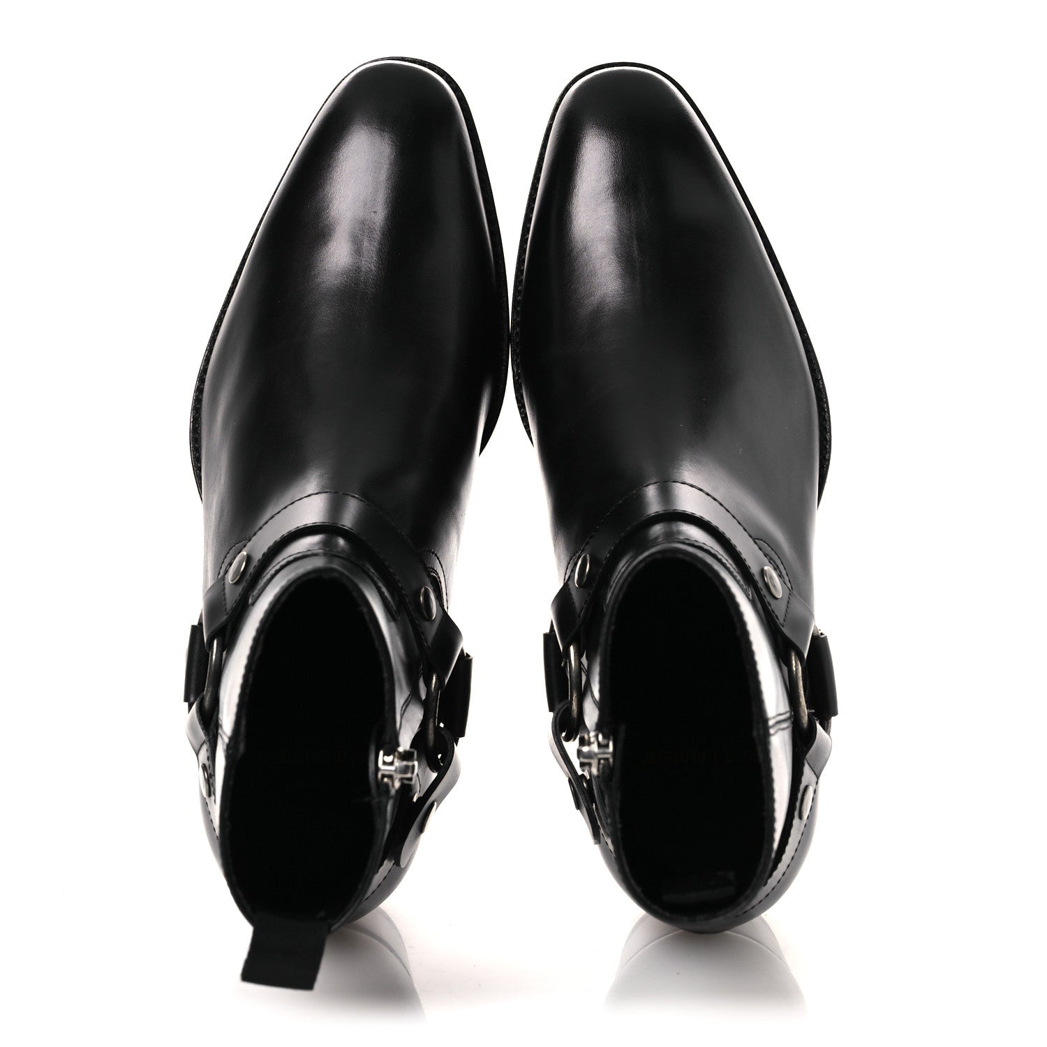Saint Laurent Calfskin Mens Wyatt Marrakesh Harness Ankle Boots 40 Black 2 of 13