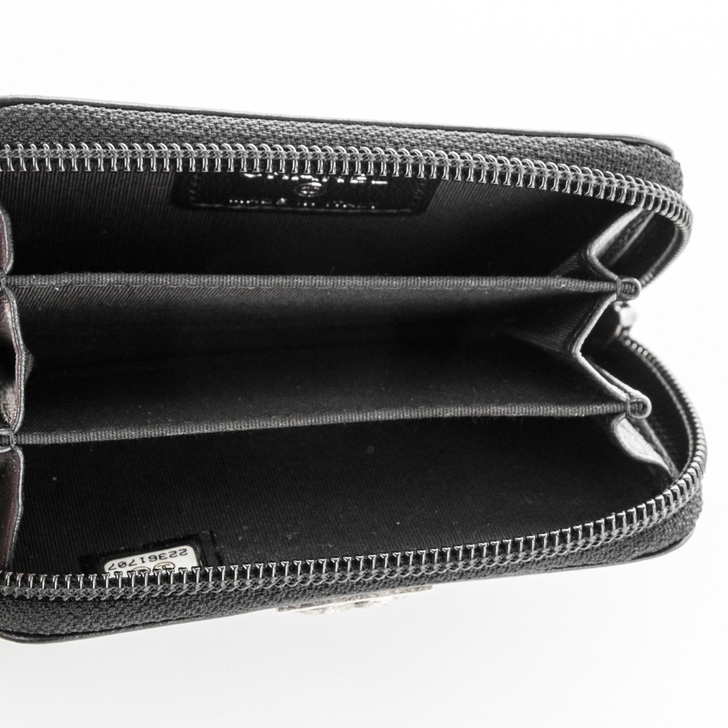Chanel Lambskin Quilted Zip Around Boy Coin Purse Wallet Black 5 of 7