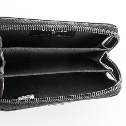 Chanel Lambskin Quilted Zip Around Boy Coin Purse Wallet Black 5 of 7