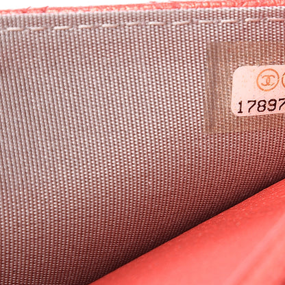 Chanel Metallic Goatskin Double Stitch Wallet On Chain WOC Orange 7 of 10