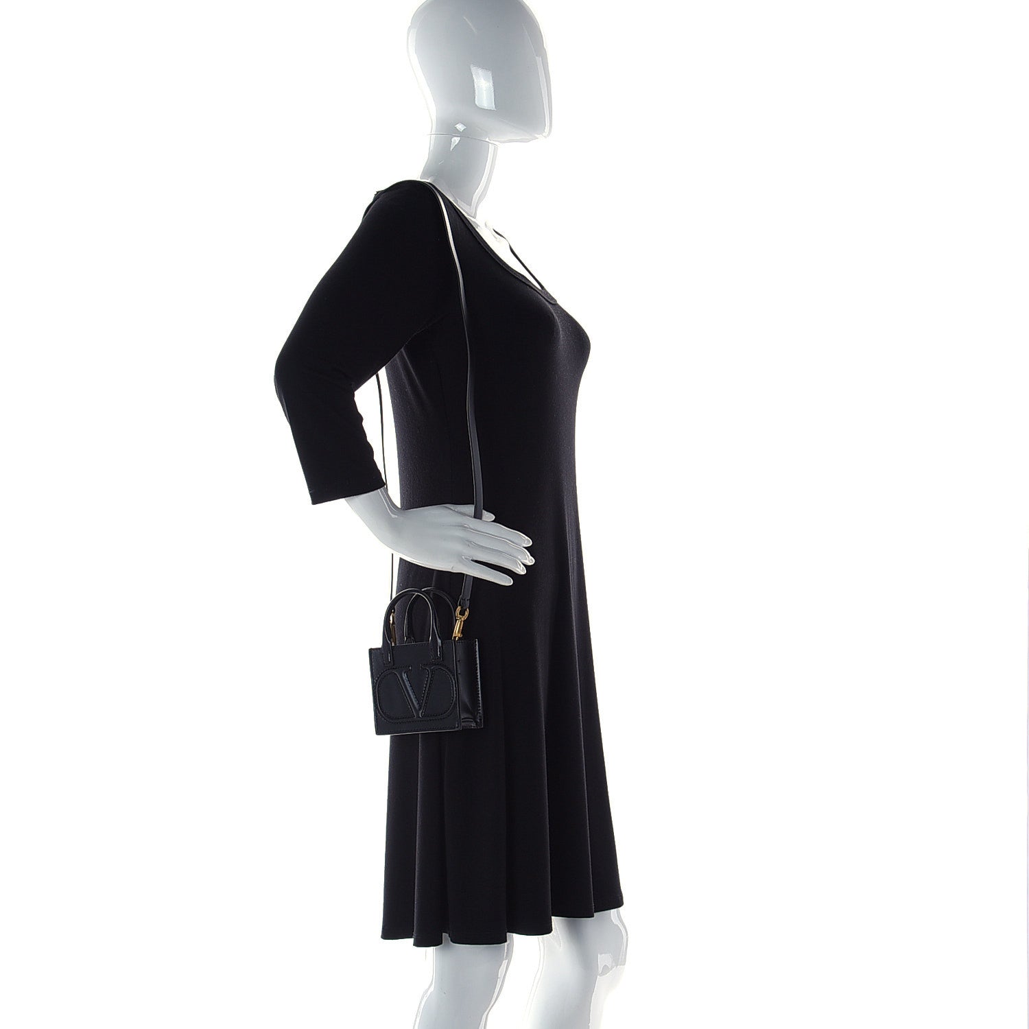 Valentino Garavani Calfskin VLogo Micro Walk Tote Black 2 of 8
