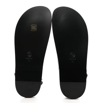 Chanel Grained Calfskin Velcro Dad Sandals 40 Black 5 of 9