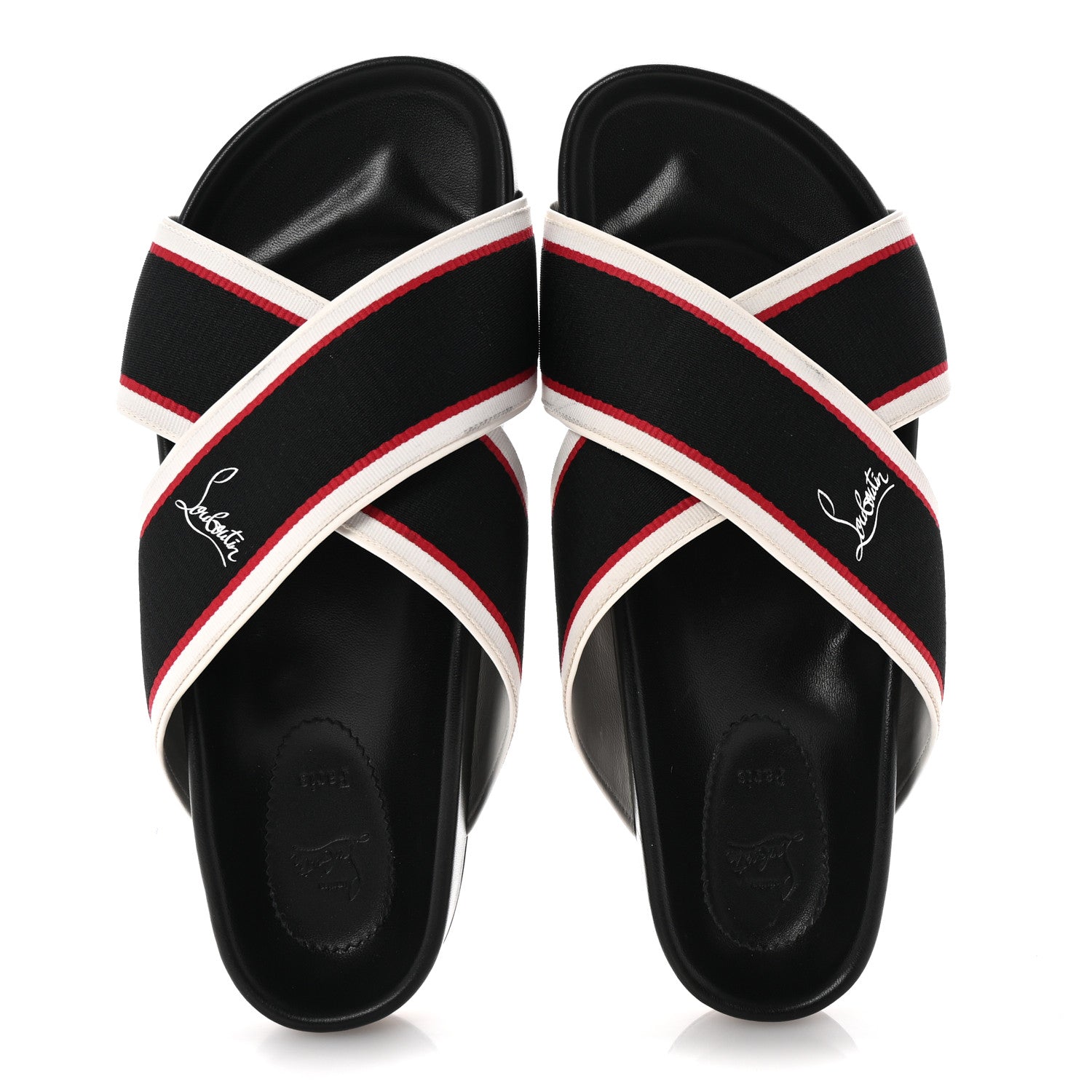 Christian Louboutin Canvas Calfskin Mens Hot Cross Bizz Sandals 43 2 of 9