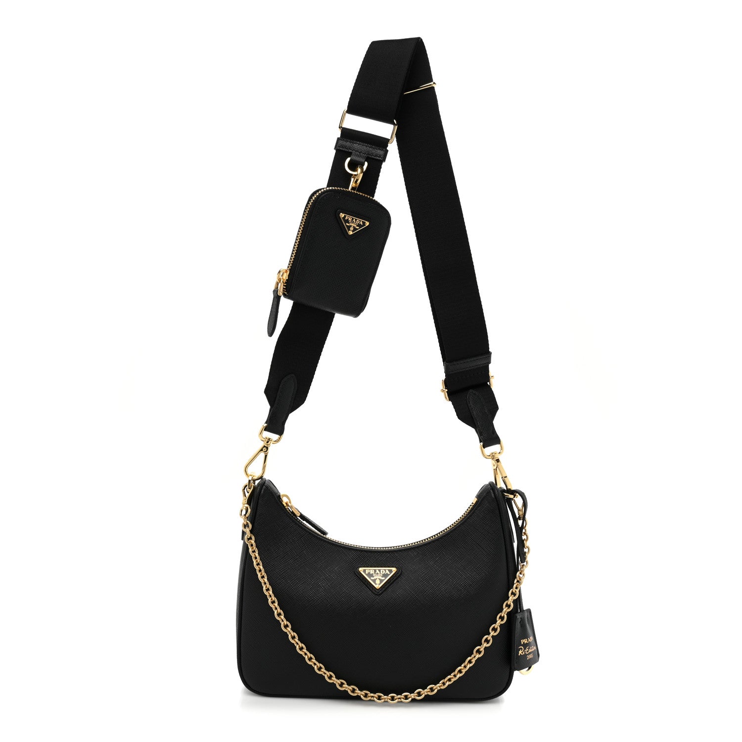 Prada Saffiano Lux Re-Edition 2005 Shoulder Bag Black 1 of 8