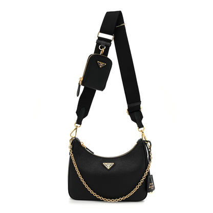 Prada Saffiano Lux Re-Edition 2005 Shoulder Bag Black 1 of 8