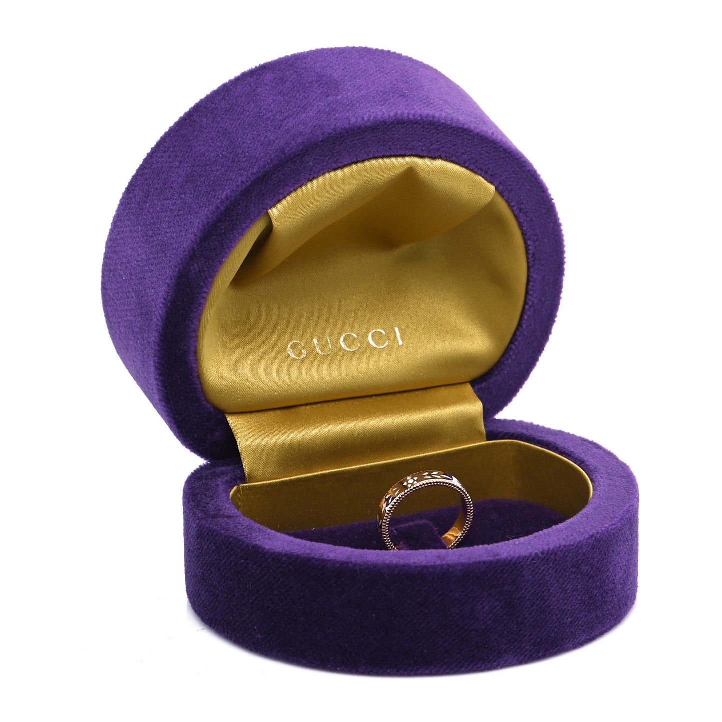 18K Rose Gold Enamel 4mm Icon Blooms Ring 52 6