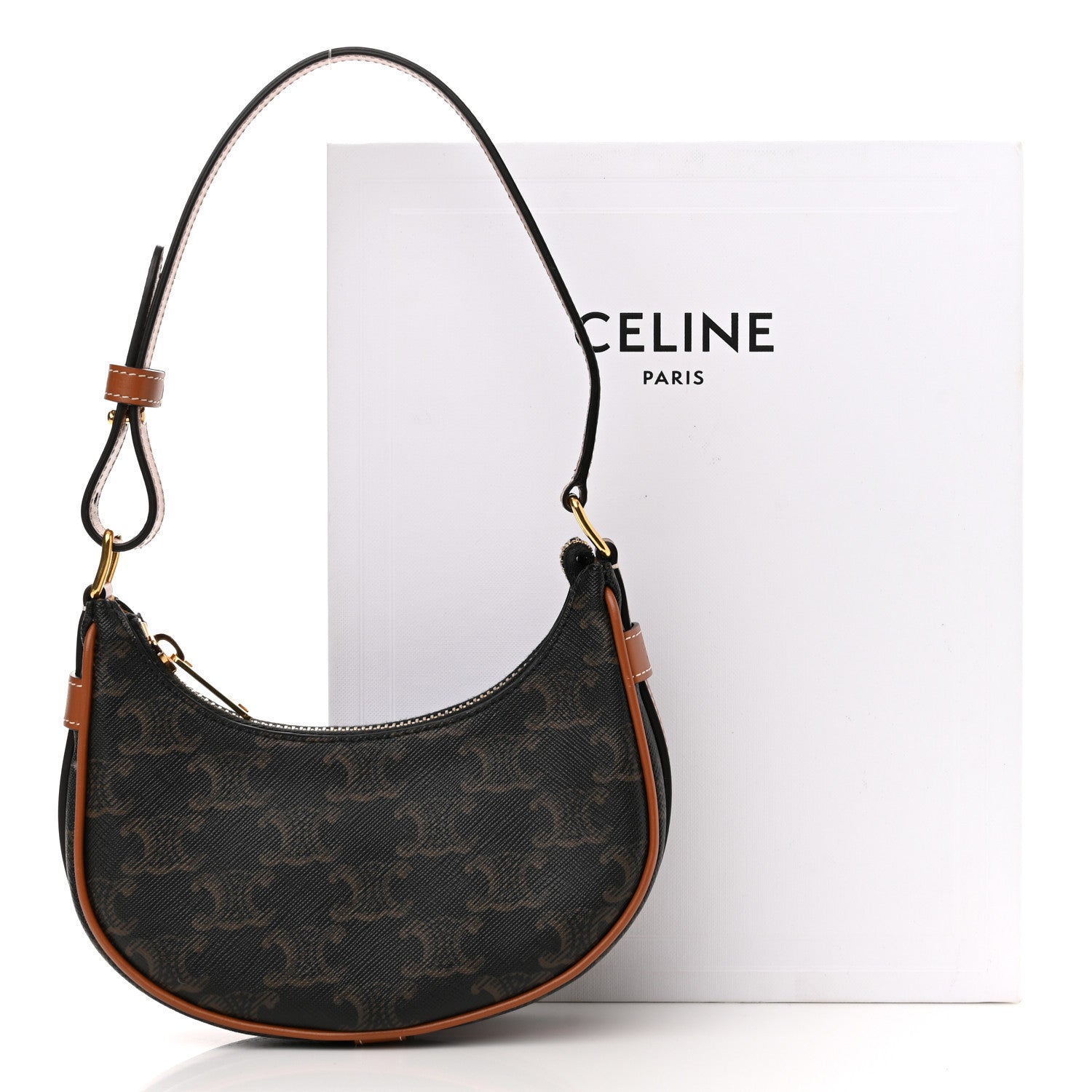 Celine Canvas Calfskin Mini Ava Triomphe Shoulder Bag Tan 11 of 11