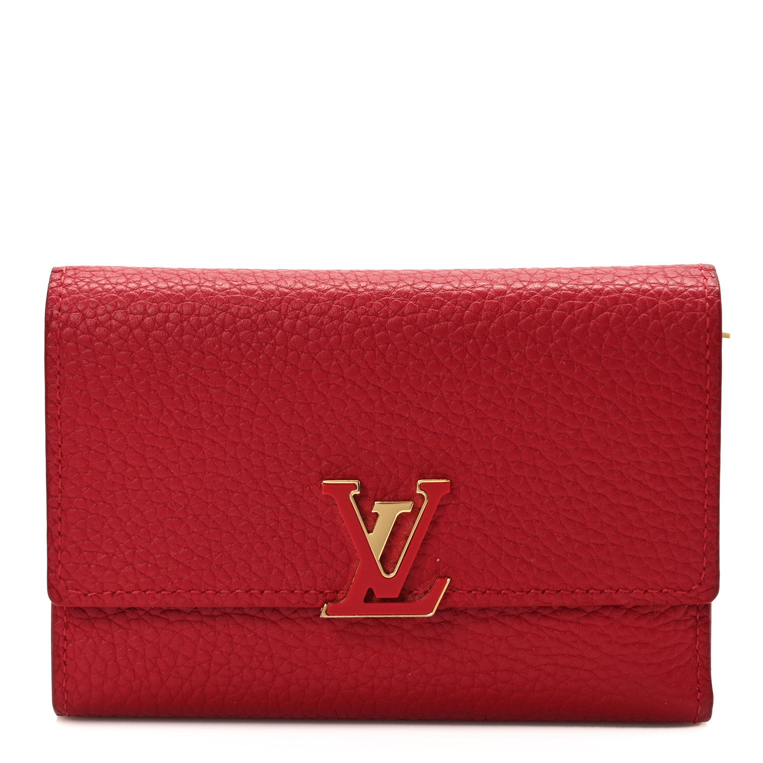 Louis Vuitton Taurillon Capucines Compact Wallet Rubis 1 of 9