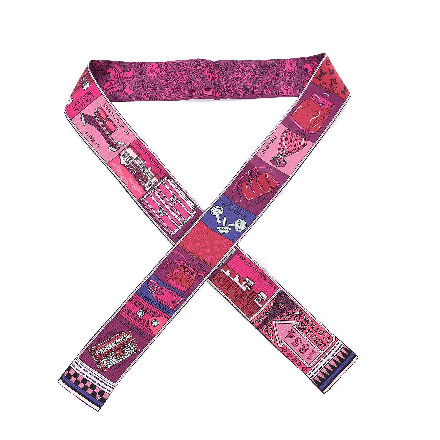Louis Vuitton Silk Jeu De Louis BB Bandeau Magenta 1 of 5