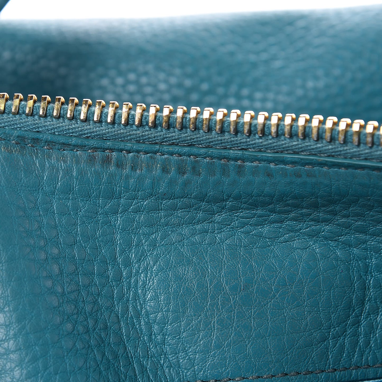 Vitello Daino Shopping Tote Turchese