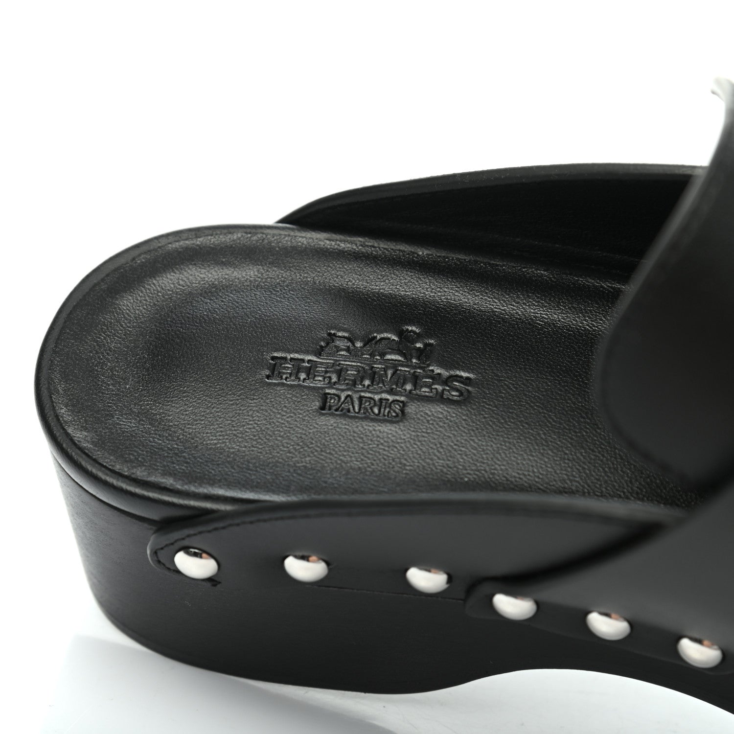 Hermes Calfskin Calya Mules 36 Black 6 of 7