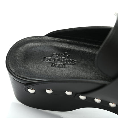 Hermes Calfskin Calya Mules 36 Black 6 of 7