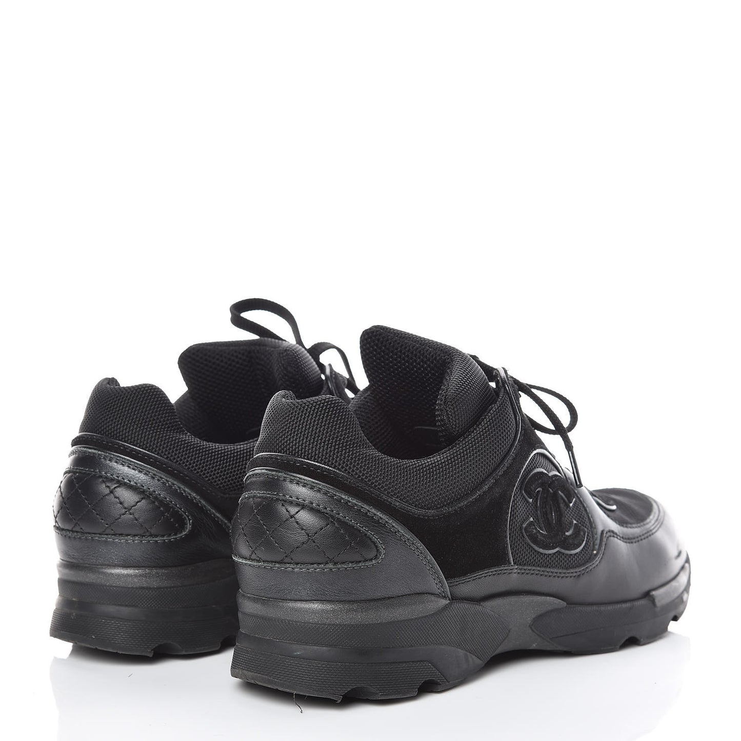 Suede Calfskin CC Sneakers 38 Black