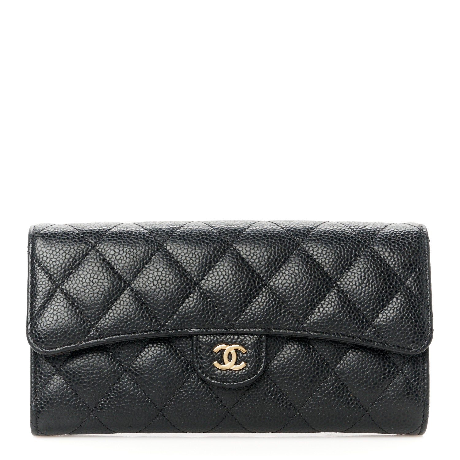 Chanel Caviar Quilted Long Flap Wallet Black 1 of 9