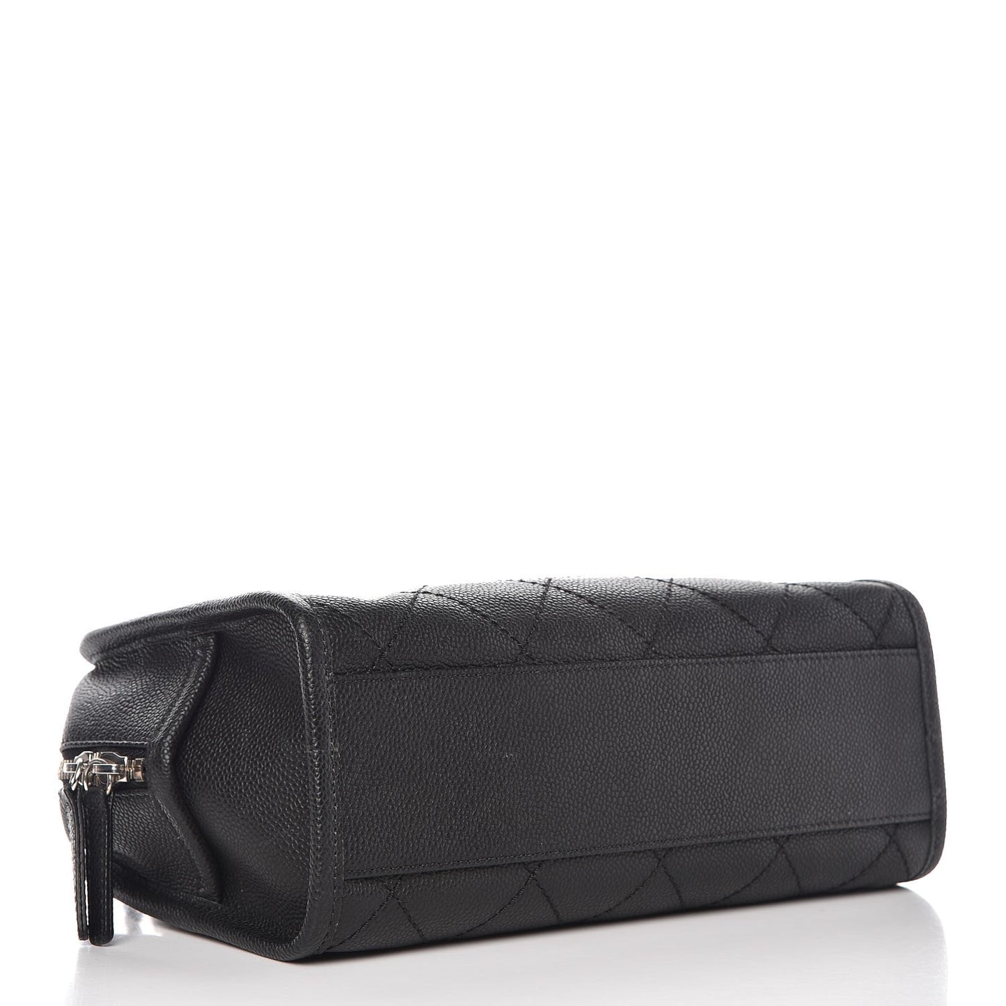 Caviar Quilted Small Deauville Bowling Bag Black