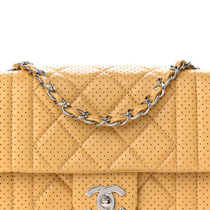 Chanel Aged Calfskin Perforated Flap Beige 9 of 11