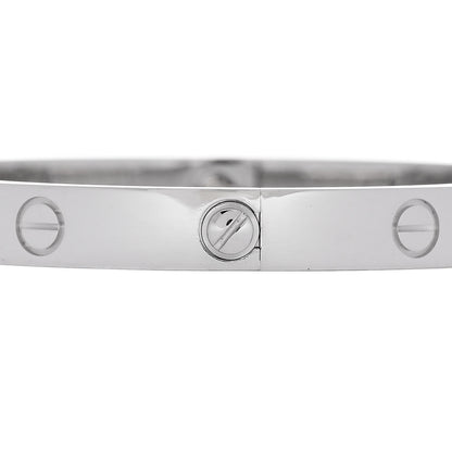 Cartier 18K White Gold 4 Diamond Love Bracelet 17 4 of 9