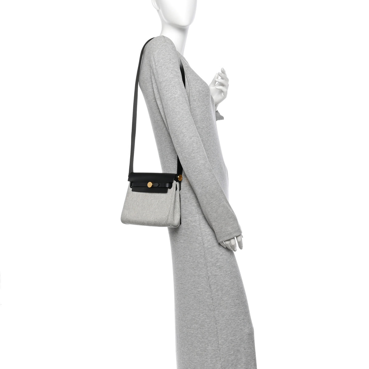 Hermes Military Toile Vache Hunter Herbag Zip Retourne 20 Ecru Black 3 of 21