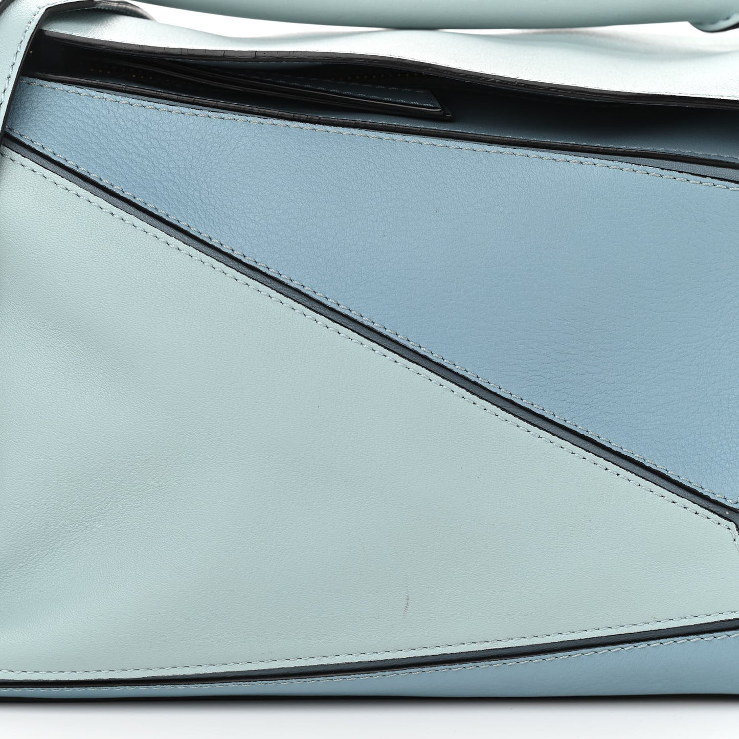 Calfskin Medium Puzzle Bag Aqua Light Blue Stone Blue