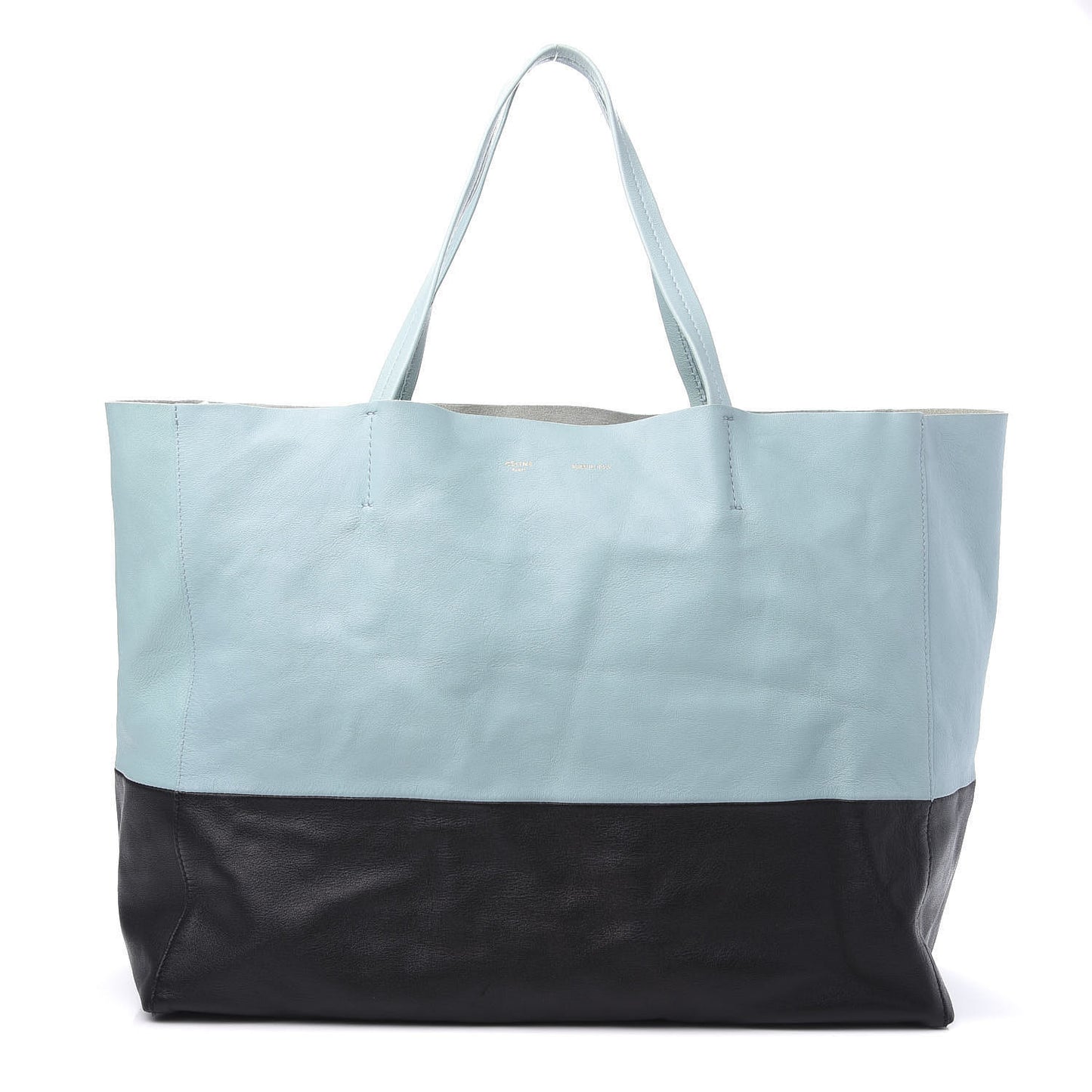 Lambskin Horizontal Bi-Color Cabas Black Glacier