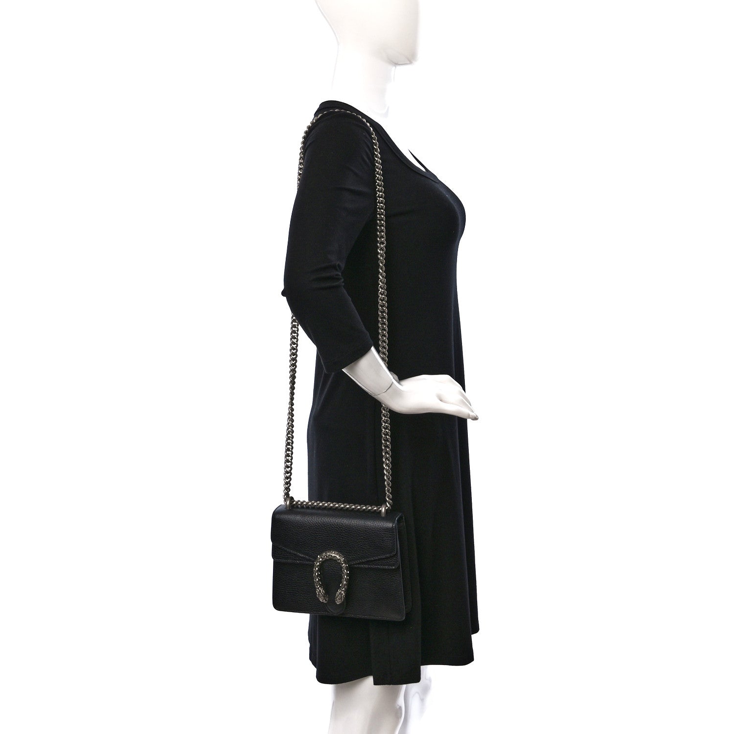 Gucci Calfskin Mini Dionysus Shoulder Bag Black 2 of 13