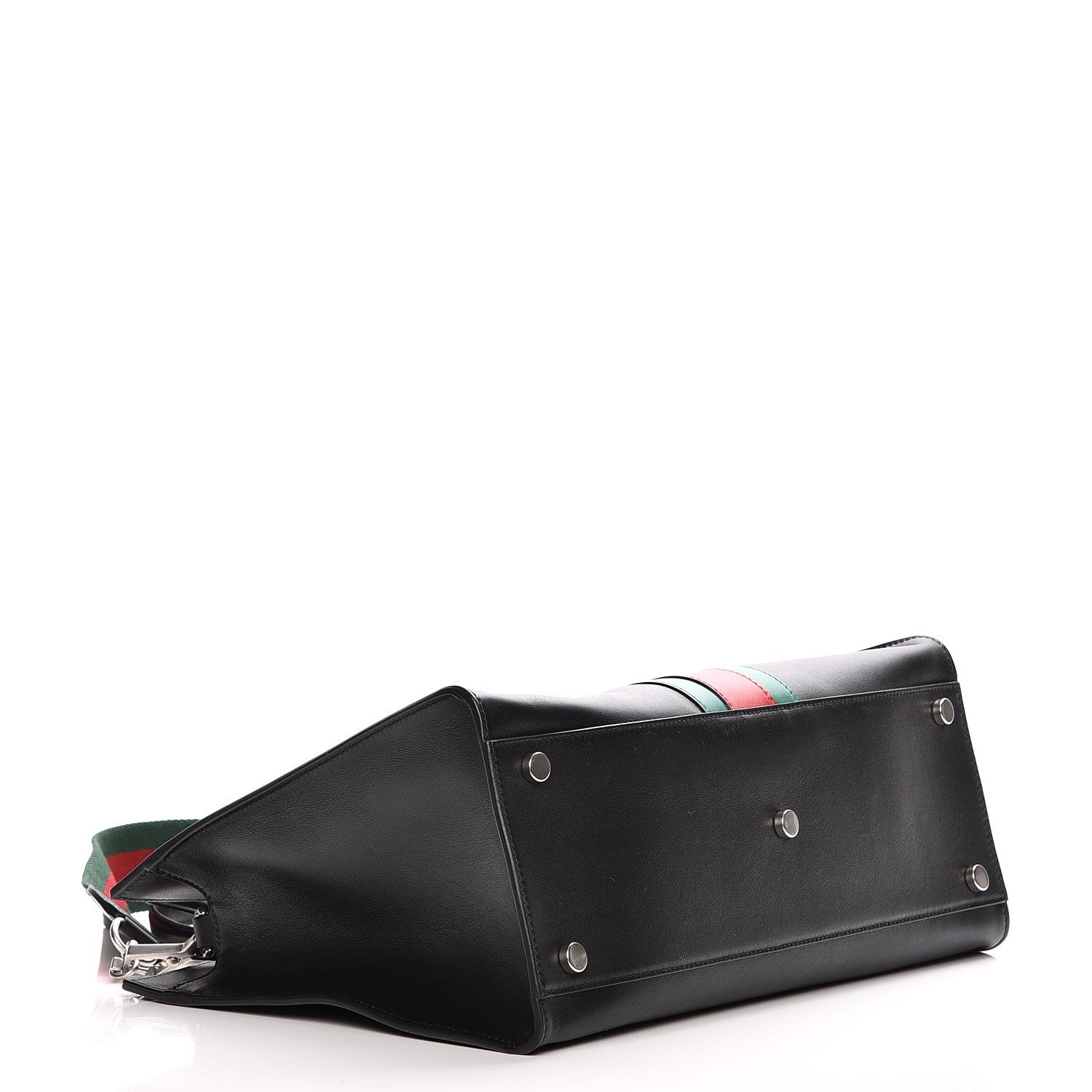 Gucci Calfskin Web Stripe Large Dionysus Tote Bag Black 4 of 8