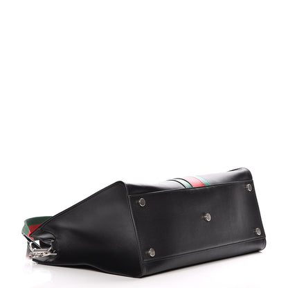 Gucci Calfskin Web Stripe Large Dionysus Tote Bag Black 4 of 8