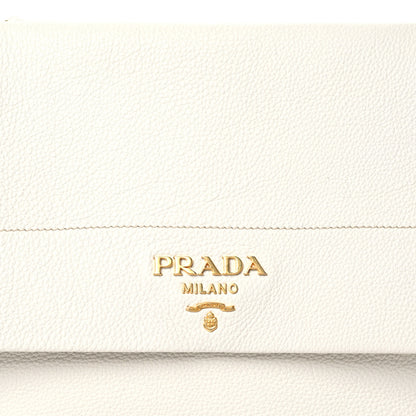 Prada Vitello Daino Flap Shoulder Bag Talco 7 of 11