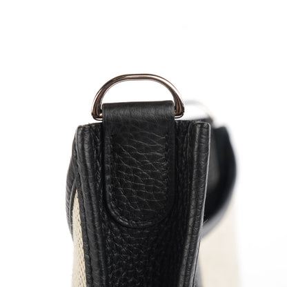 Hermes Toile Taurillon Clemence Evelyne III GM Ecru Black 13 of 14