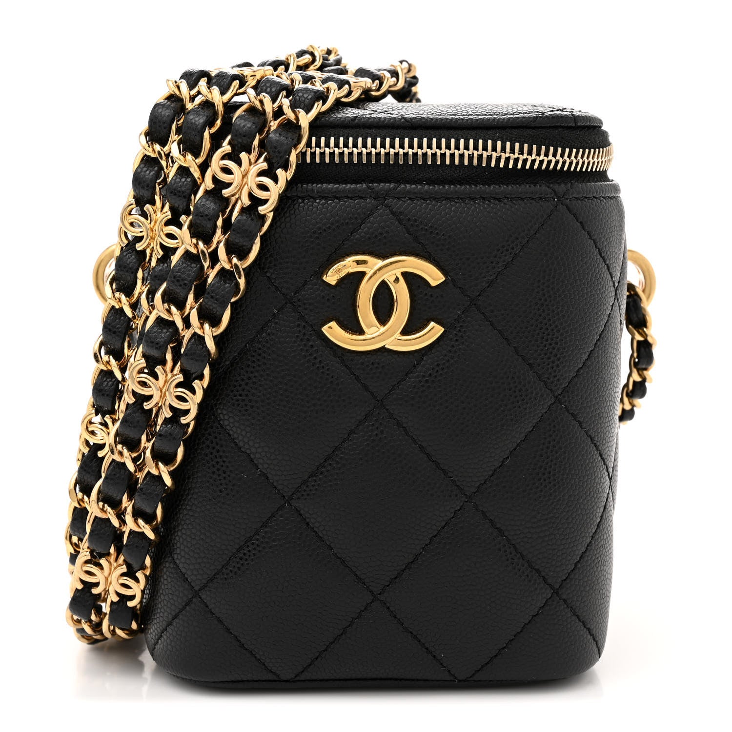 Chanel Caviar Quilted Small Vertical Vanity Case With Chain Black 1 of 11