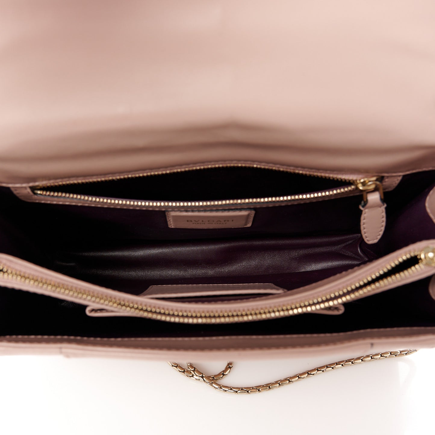 Calfskin Scaglie Studs Serpenti Forever Shoulder Bag Desert Quartz
