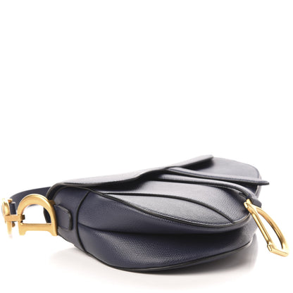 Christian Dior Grained Calfskin Saddle Bag Navy 9 of 11