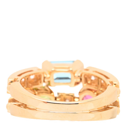 Bulgari 18K Yellow Gold Diamond Multi Gemstone Allegra Ring 51 5.75 3 of 4