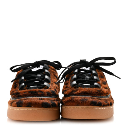 Chanel Lambskin Cheetah Print Quilted Sneakers 38 Brown Black 3 of 10